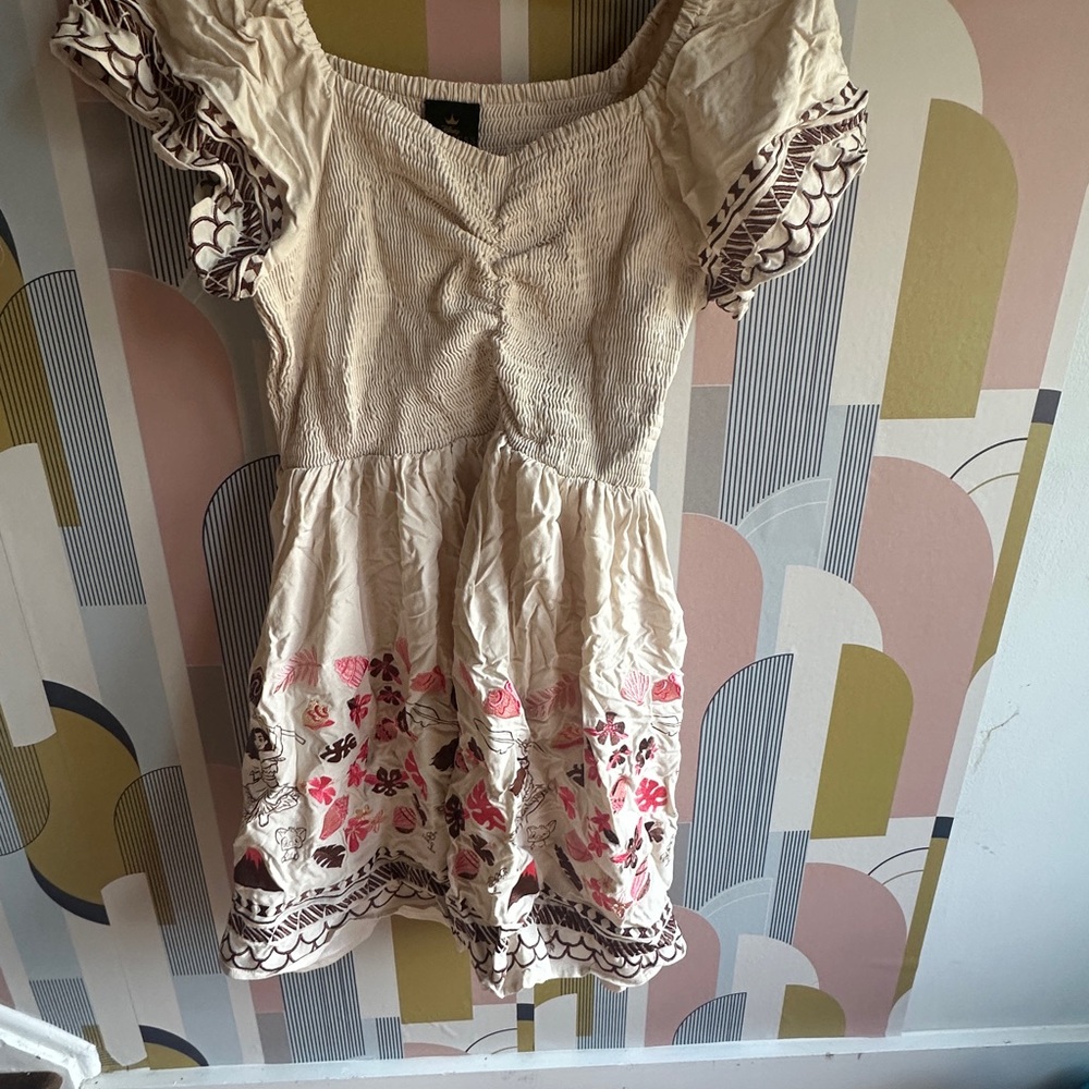 Disney Moana Cream and Pink Floral Dress